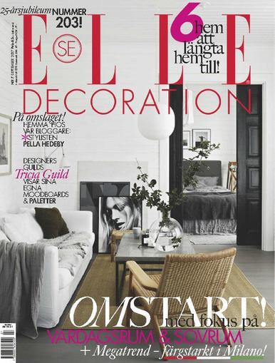 ELLE Decoration Sweden September 1st, 2017 Digital Back Issue Cover