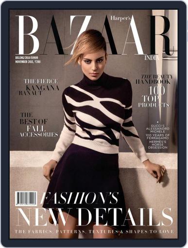 Harper's Bazaar India November 1st, 2015 Digital Back Issue Cover