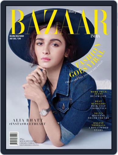 Harper's Bazaar India July 7th, 2015 Digital Back Issue Cover