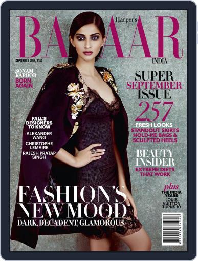 Harper's Bazaar India September 11th, 2013 Digital Back Issue Cover