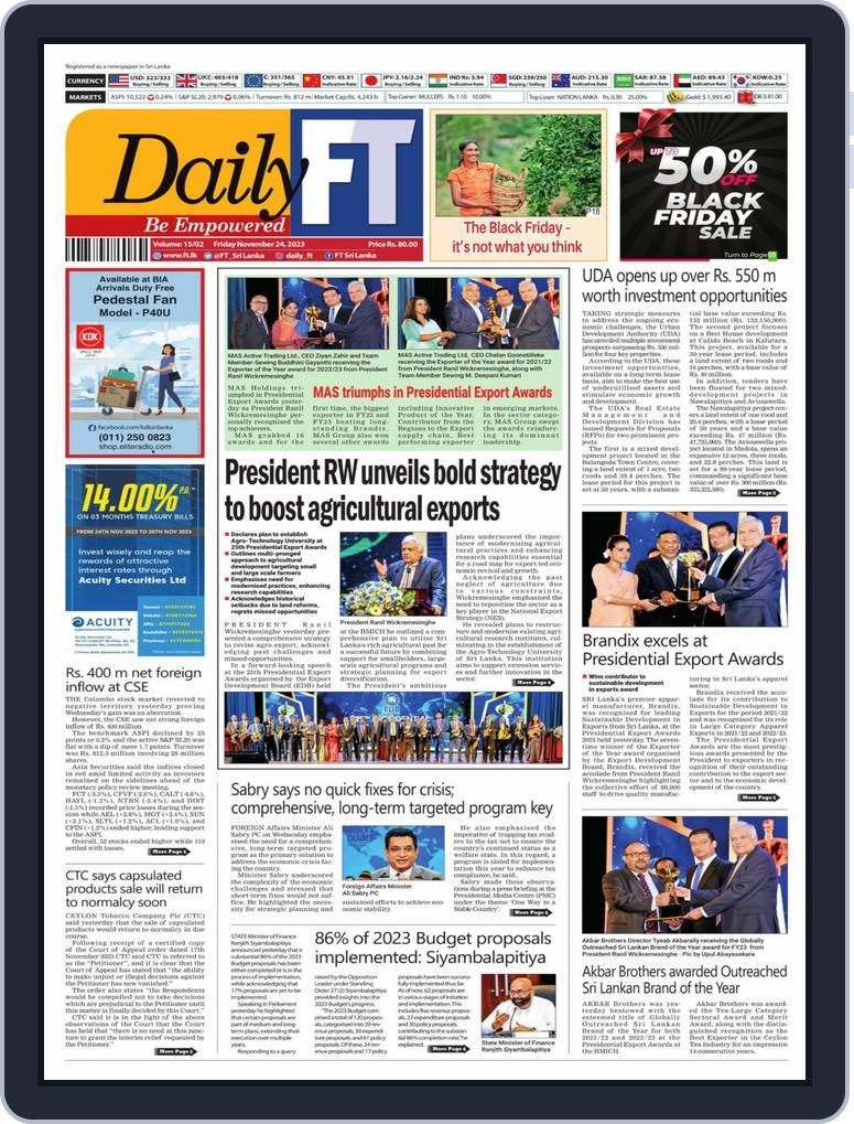 Daily Ft November 24, 2023 (Digital) - DiscountMags.com (Australia)