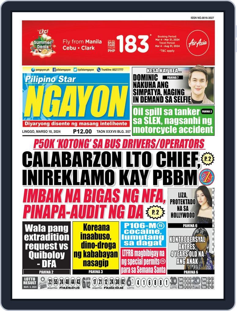 Pilipino Star Ngayon March 10, 2024 (Digital) - DiscountMags.com
