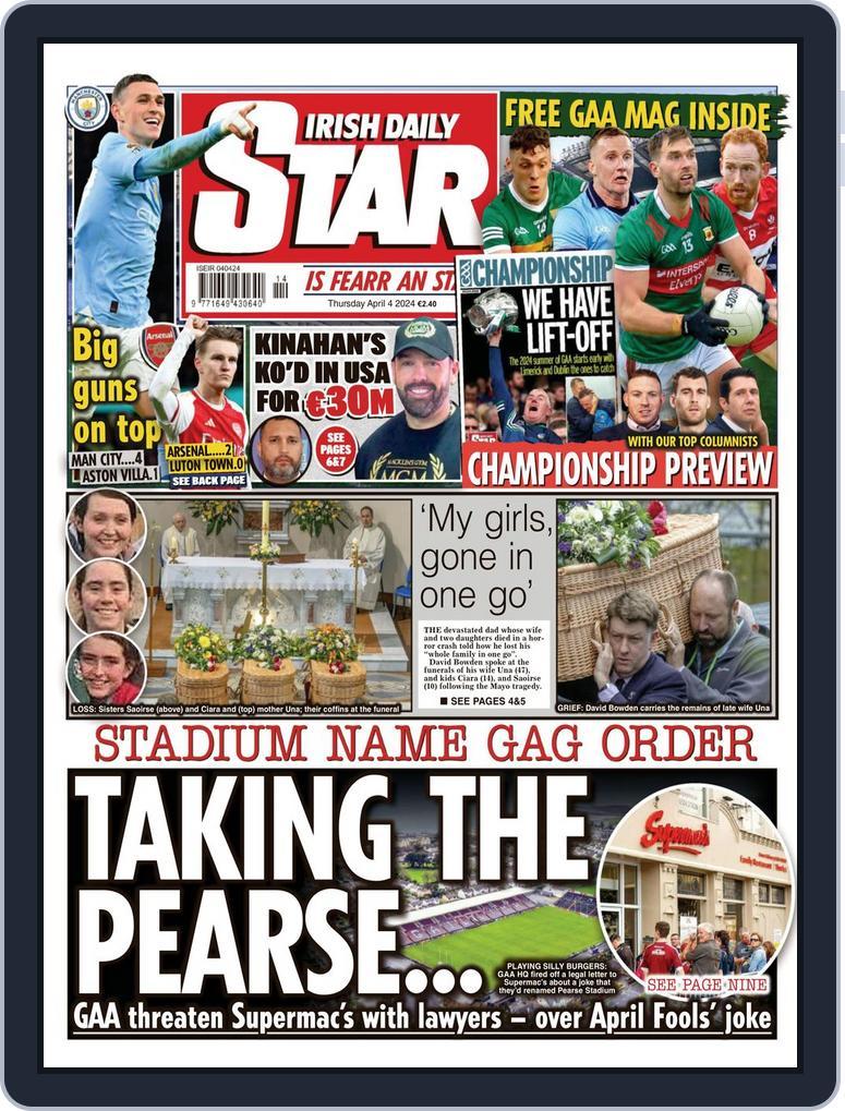 Irish Daily Star April 04, 2024 (Digital) - DiscountMags.com