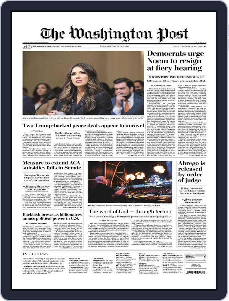 The Washington Post December 12, 2025 (Digital) - DiscountMags.com