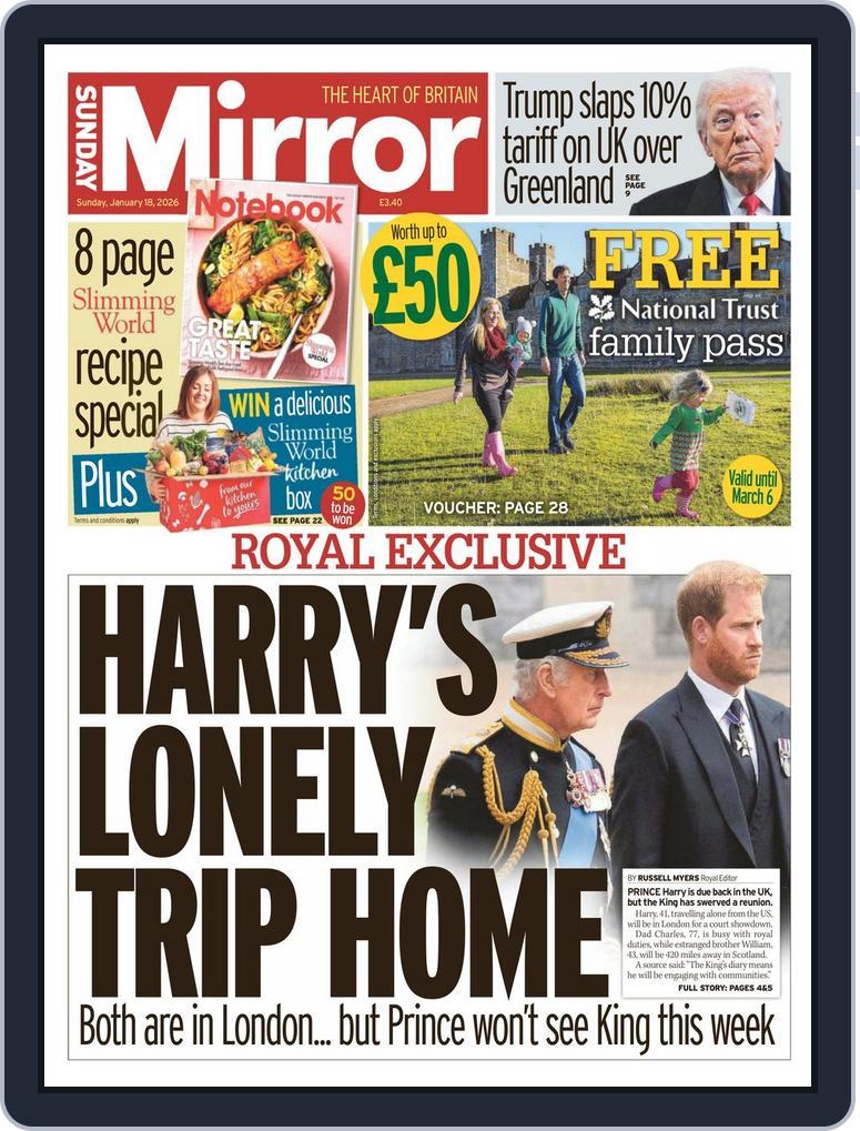 The Sunday Mirror January 18, 2026 (Digital) - DiscountMags.com