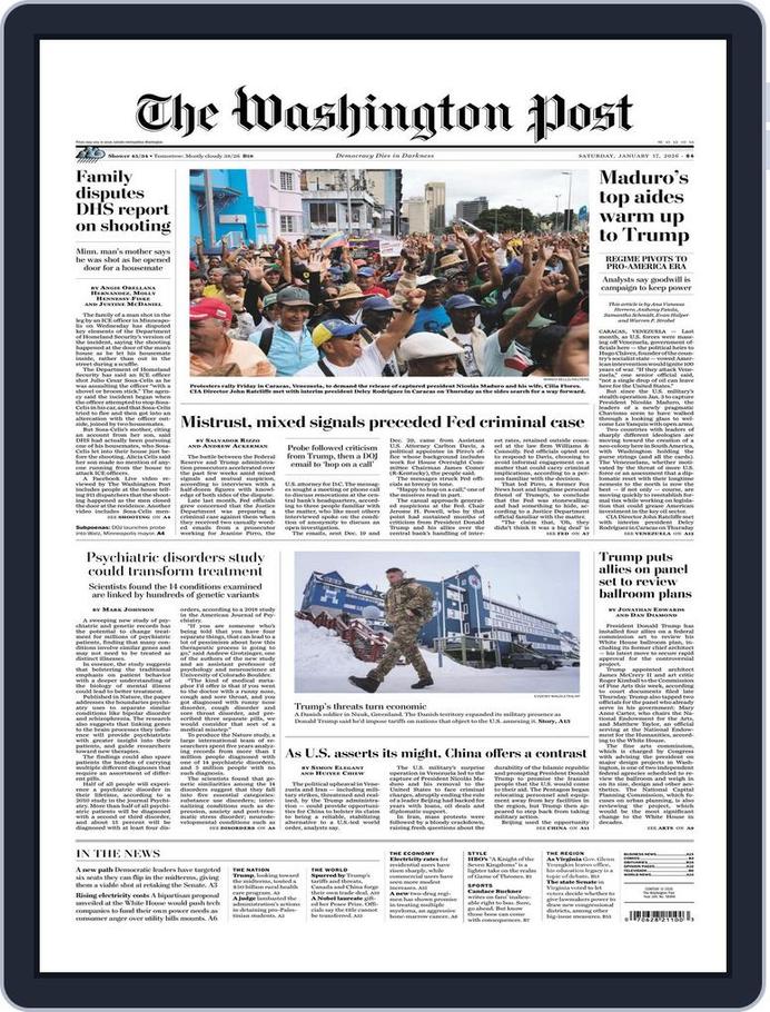 Washington Post Label The Washington Post January 17, 2026 (Digital) - DiscountMags.com