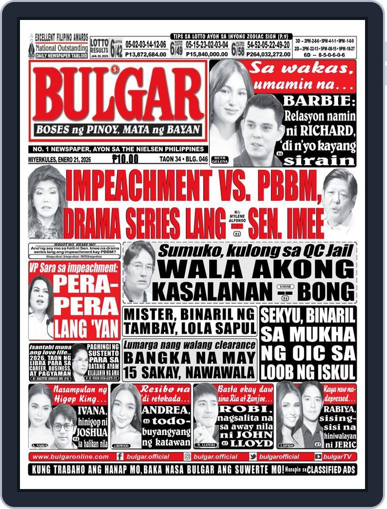 Bulgar Newspaper/Tabloid January 21, 2026 (Digital) - DiscountMags.com
