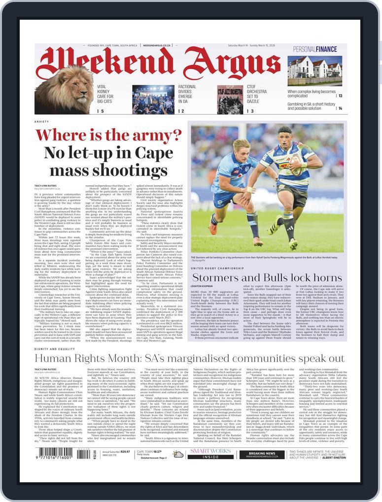 Weekend Argus Saturday 2026-03-14 (Digital) - DiscountMags.com