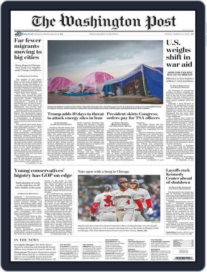 Washington Post Label The Washington Post March 27, 2026 (Digital) - DiscountMags.com
