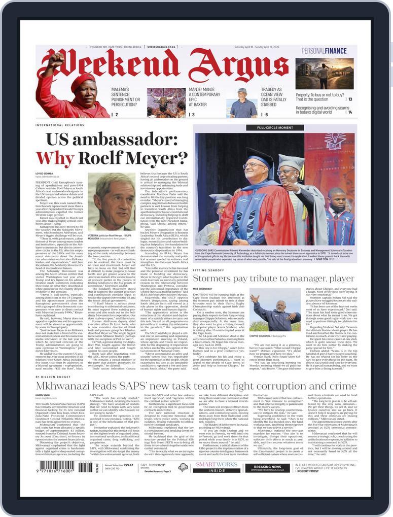 Weekend Argus Saturday 2026-04-18 (Digital) - DiscountMags.com