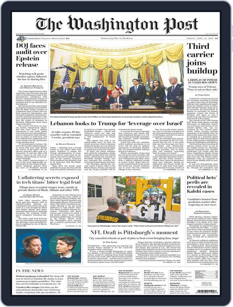 The Washington Post April 24, 2026 (Digital) - DiscountMags.com