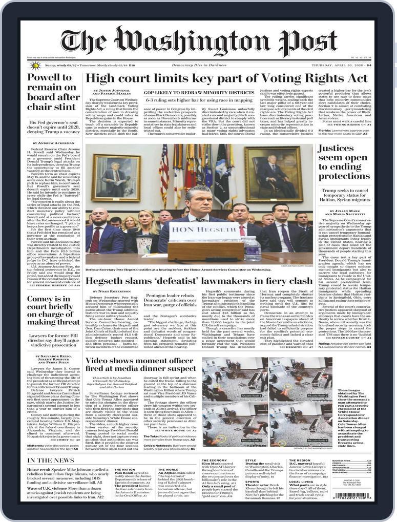 The Washington Post April 30, 2026 (Digital) - DiscountMags.com