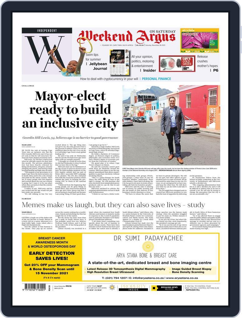 Weekend Argus On Saturday November 06, 2021 (Digital) - DiscountMags ...