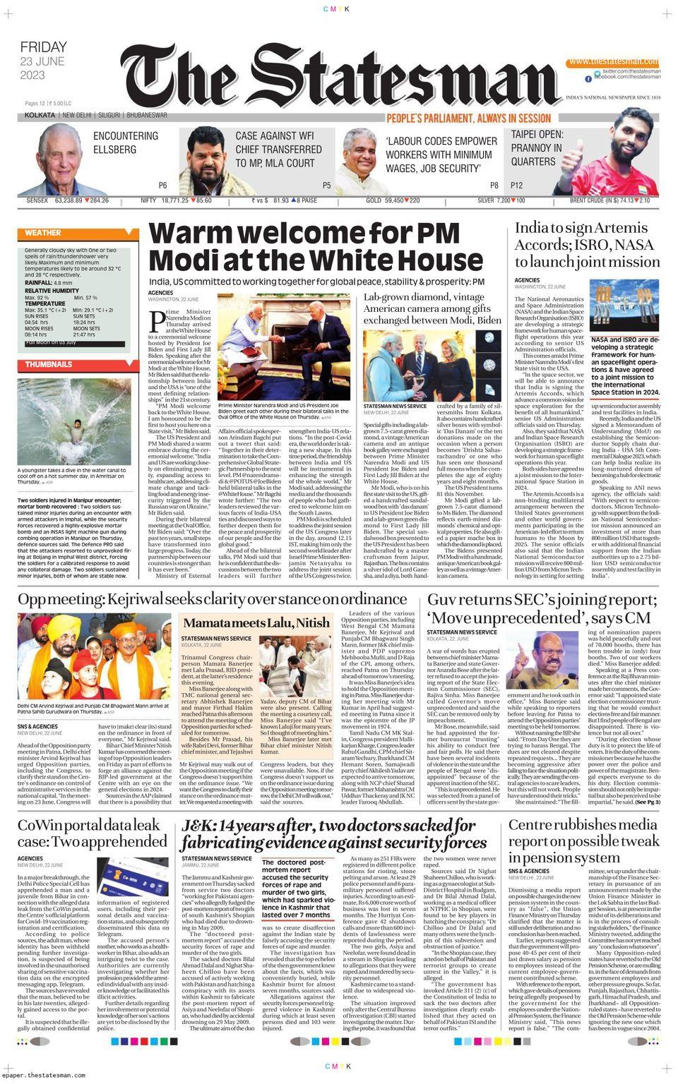 The Statesman Kolkata June 23, 2023 (Digital) - DiscountMags.com