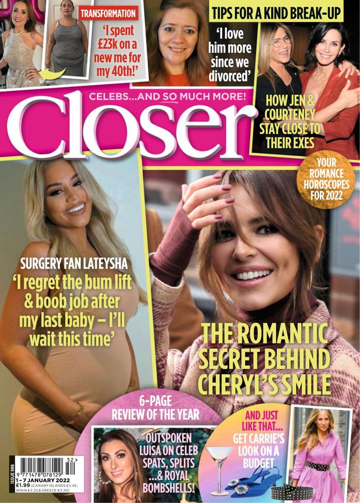 Closer Magazine Subscription January 1st, 2022 Issue
