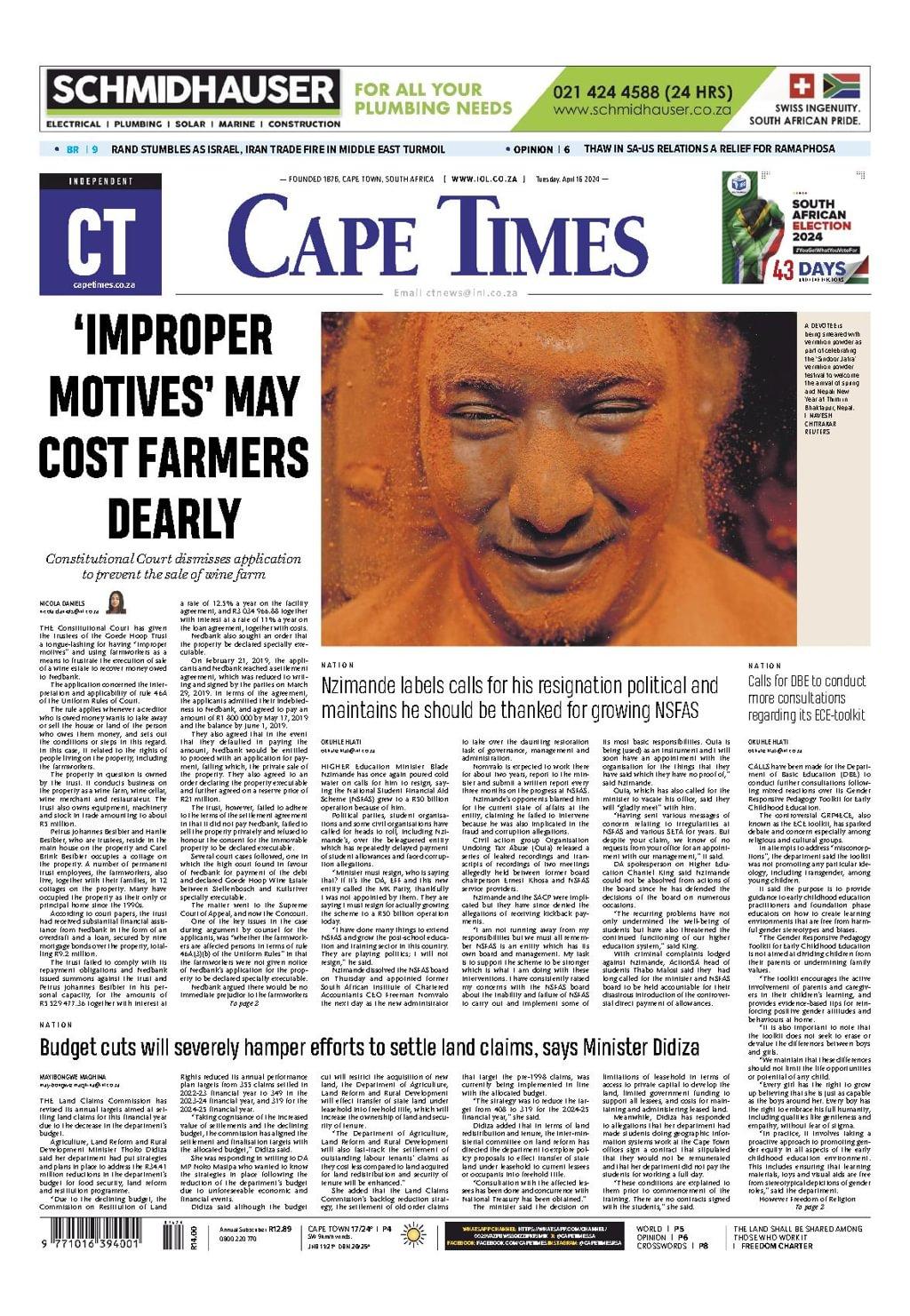 Cape Times 2024-04-16 (Digital) (Australia)