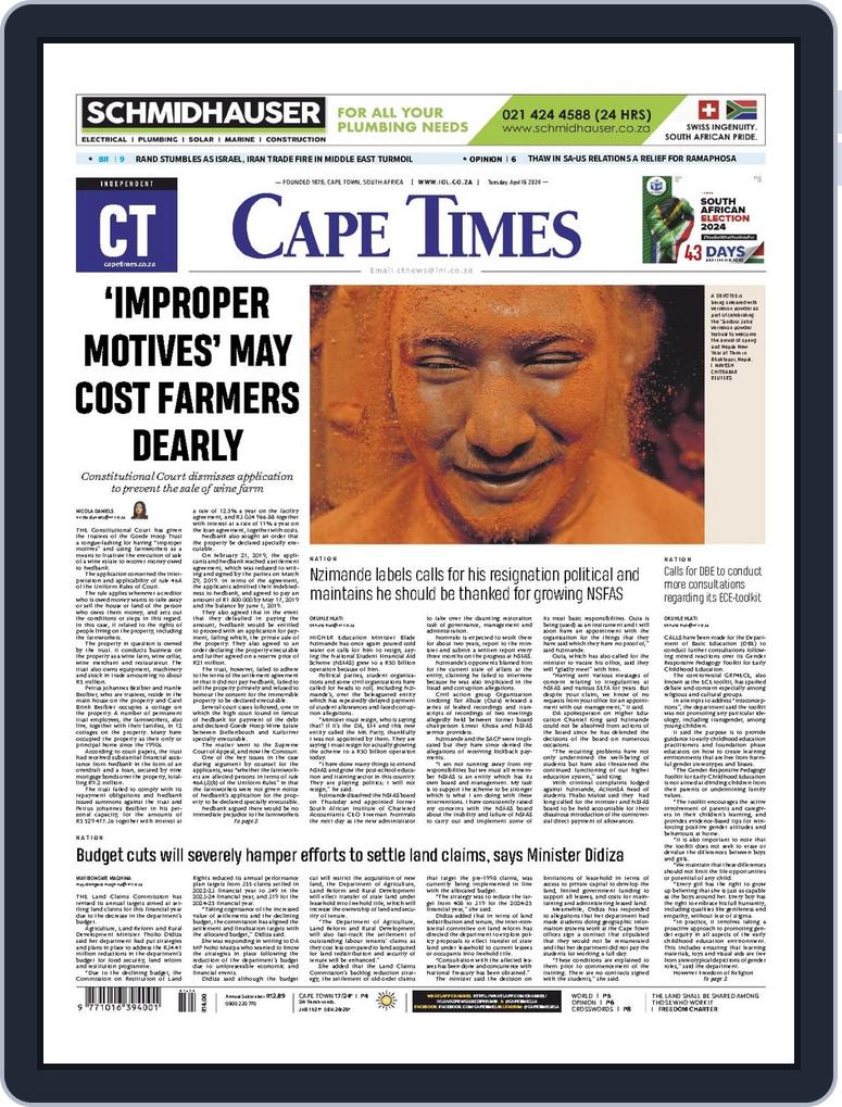 Cape Times 2024-04-16 (Digital) (Australia)