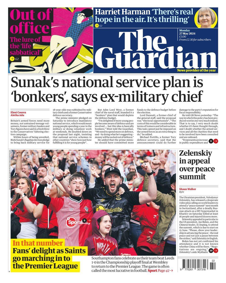 Sunak's national service plan is 'bonkers', says ex-military chief ...