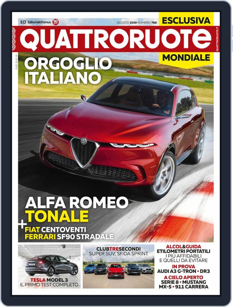 Quattroruote Back Issue Agosto 2019 (Digital) - DiscountMags.com