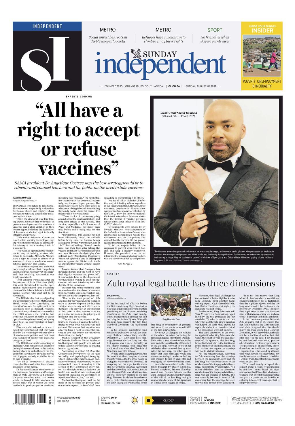 Sunday Independent 2021-08-01 (Digital) - DiscountMags.com