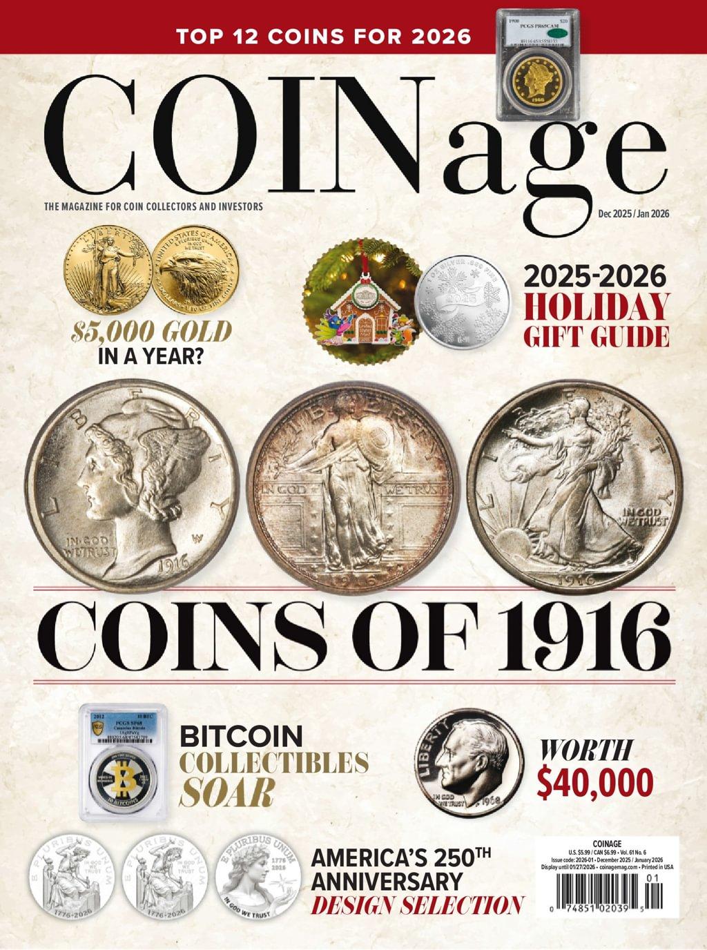 Coinage Magazine Subscription                    December 1st, 2025 Issue