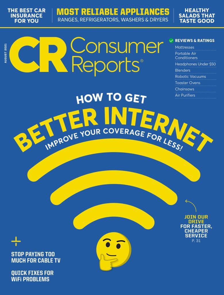 Consumer Reports Magazine Subscription Discount Home Product Reviews   4501 Consumer Reports Cover 2021 August 1 Issue 