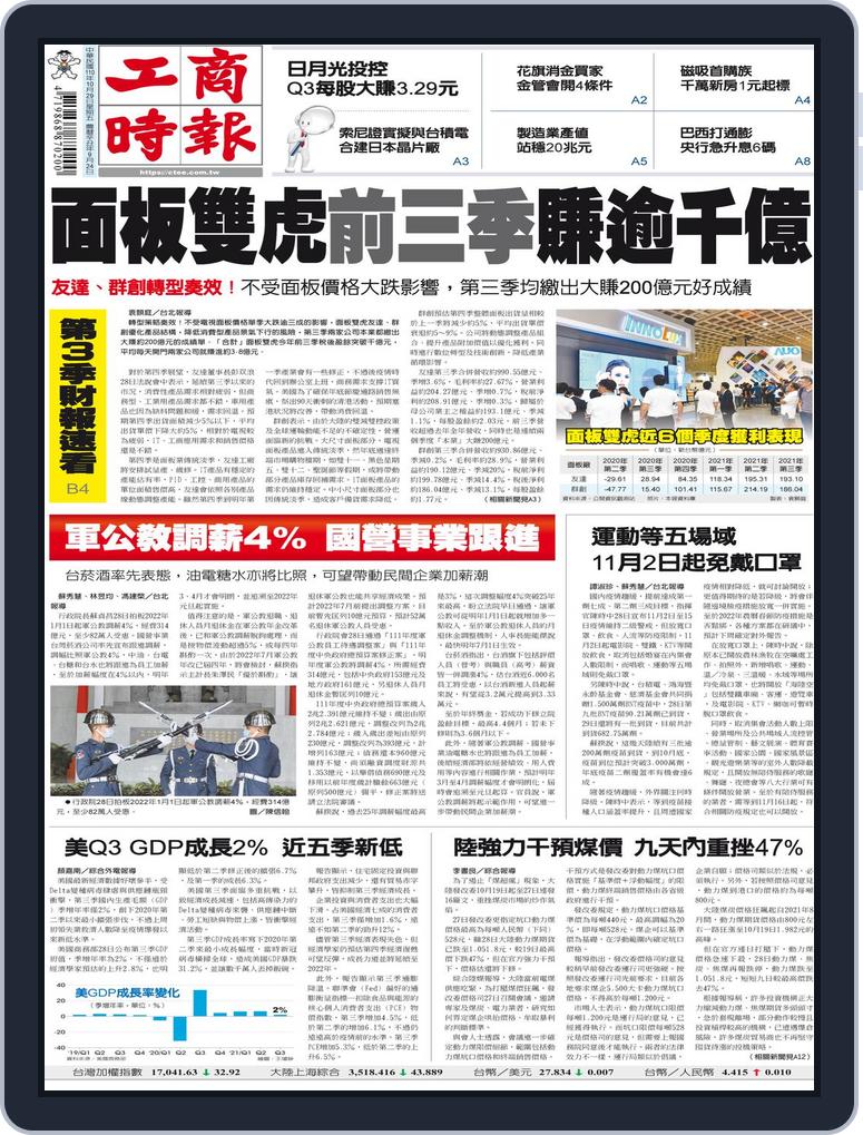Commercial Times 工商時報back Issue No 182 2021 10 29 Digital Discountmags Com