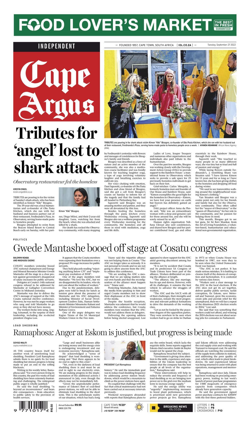 Cape Argus 2022-09-27 (Digital) - DiscountMags.com