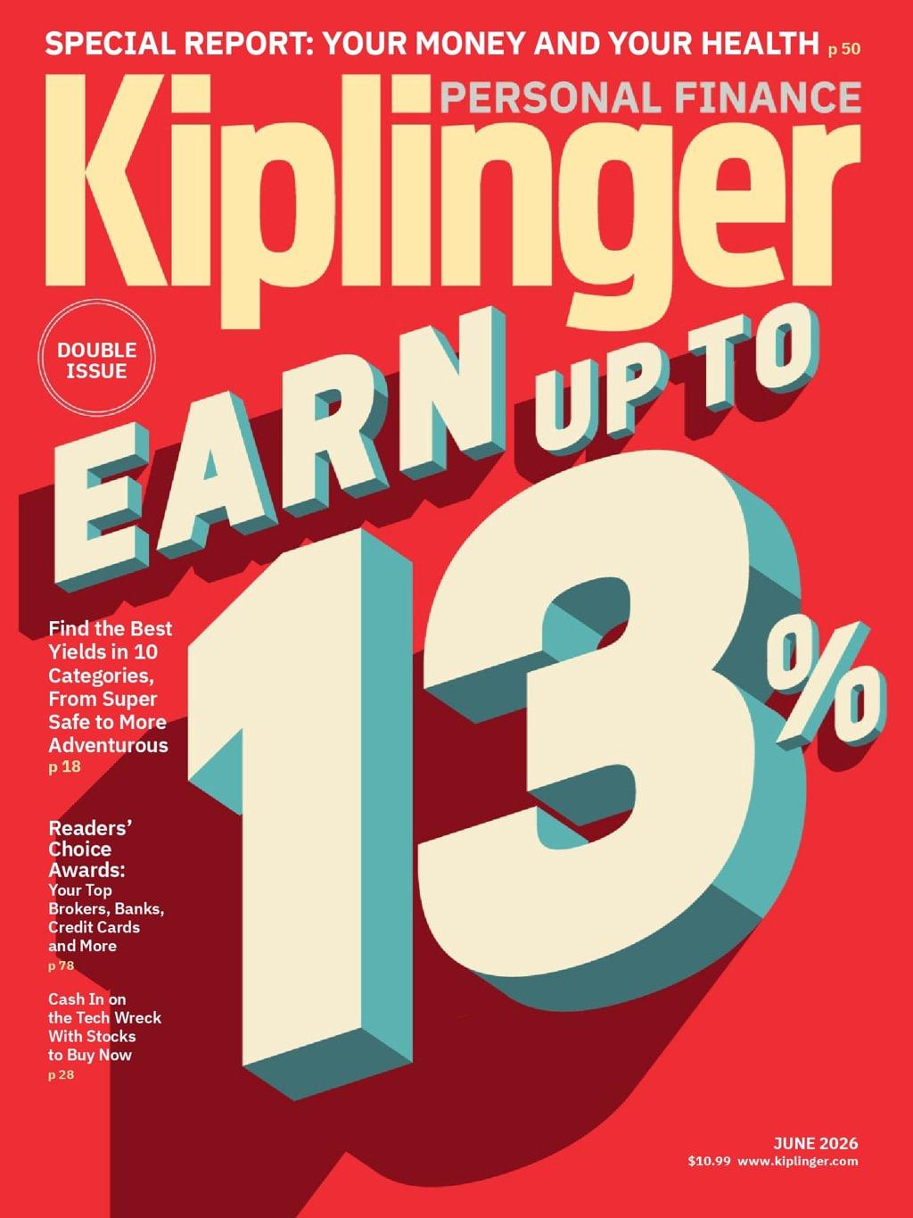 Kiplinger's Personal Finance Magazine Subscription                    June 1st, 2026 Issue