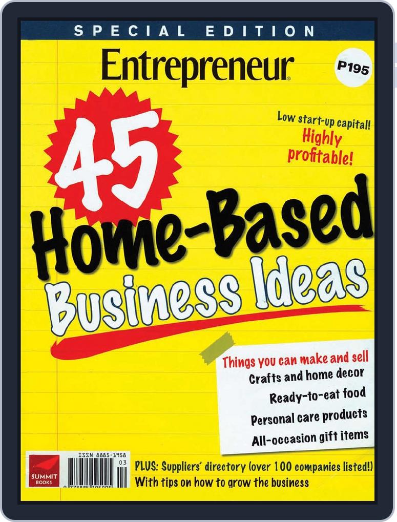 Entrepreneur S 45 Home Based Business Ideas Magazine Digital Subscription Discount Discountmags Com