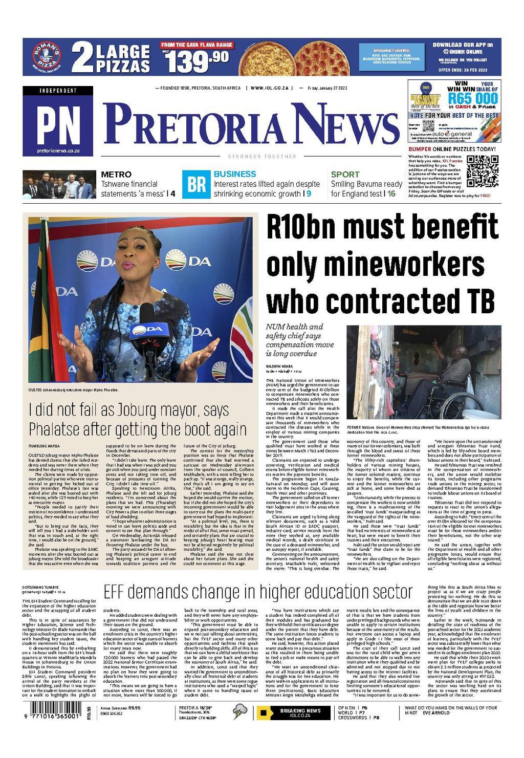 Pretoria News 2023-01-27 (Digital) - DiscountMags.com