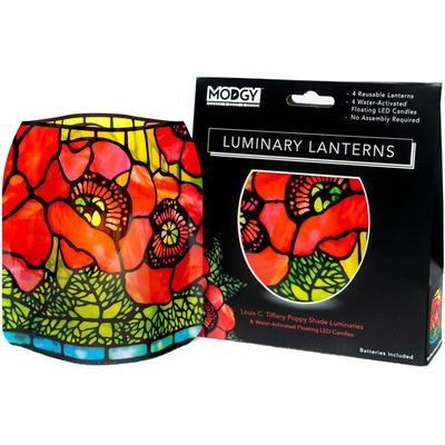 Louis C. Tiffany Poppies Luminary Set [With Battery]