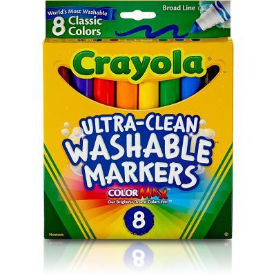 Crayola Classic Kid's Markers, Broad Point, Assorted, 8/Pack (58-7808)