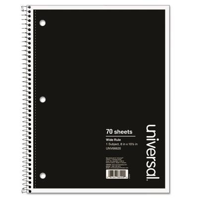 Wirebound Notebook, 8 X 10-1/2, Wide Ruled, 70 Sheets, Assorted Color Cover