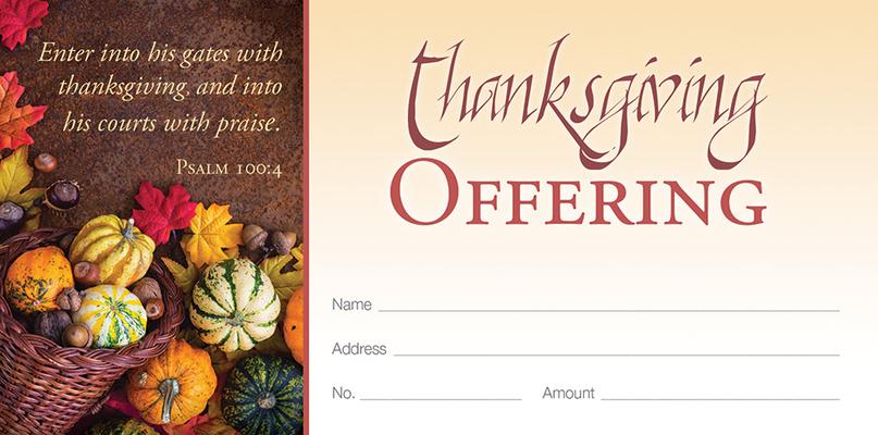 Offering Envelope - Thanksgiving - Enter His Gates with Thanksgiving - PS 100:4