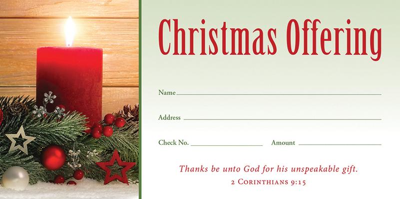 Offering Envelope - Christmas Flower - Thanks Be Unto God - 2 Cor. 9:15