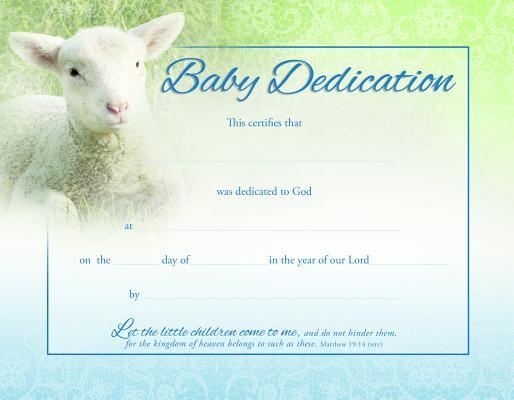 Baby Dedication Certificate (Pk of 6) - Coated, Full Color