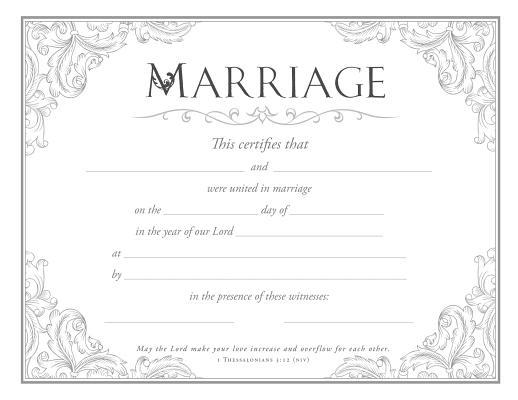 Marriage Certificate (Pk of 6) - Premium, Silver Foil Embossed