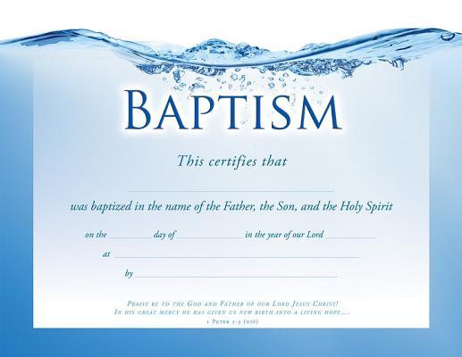 Certificate - Baptism - 1 Pet