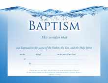Certificate - Baptism - 1 Pet