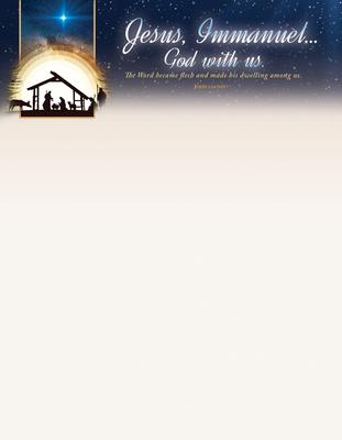 Letterhead - Christmas - Jesus Immannuel - John 1:14 (Niv)