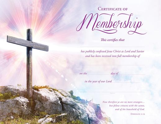 Membership Certificate - Premium Stock Purple Foil Embossed (Pk of 6) - Ephesians 2:19