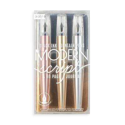 Modern Script Fountain Pens & Journal - 4 PC Set