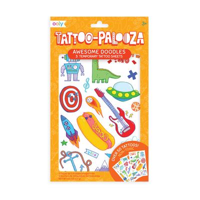 Tattoo Palooza Temporary Tattoo: Awesome Doodles - 3 Sheets