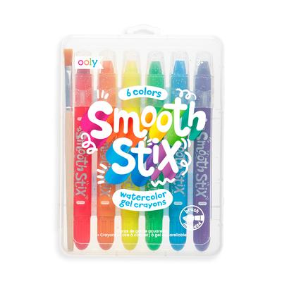 Smooth Stix Watercolor Gel Crayons & Brush - 6 PC Set