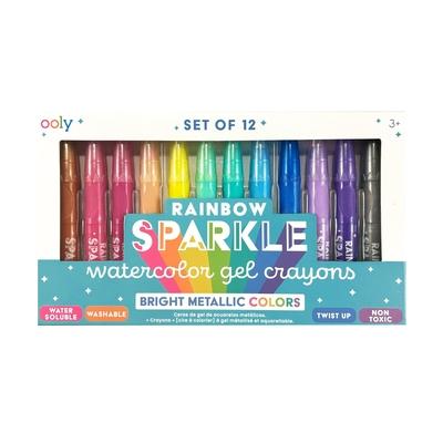 Rainbow Sparkle Metallic Watercolor Gel Crayons - Set of 12