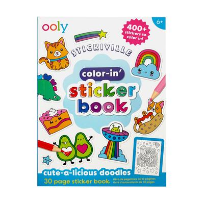 Color-In' Sticker Book: Cute-A-Licious Doodles (30 Pages)