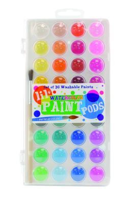 Lil Watercolor Paint Pods & Brush - 37 PC Set