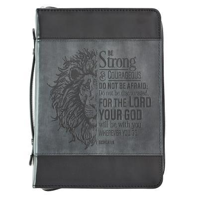 Bible Cover Large Lux-Leather Joshua 1: 9 Be Strong