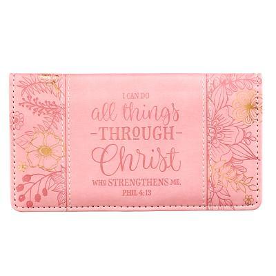 Checkbook Cover Pink Blush Floral